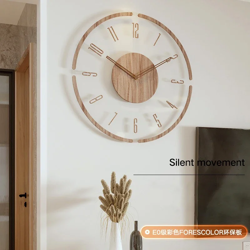 Luxury Watch Wall Clock - Akrylowy Przezroczysty Zegar Ścienny Drewniany Cichy