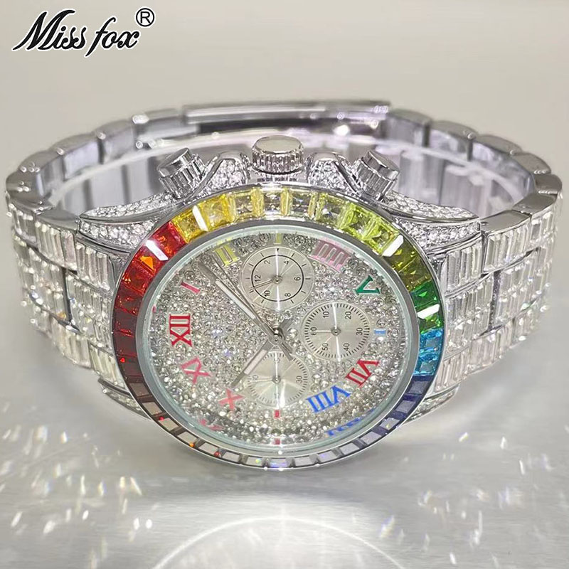 Luxury Watch Investment - MISSFOX luksusowe Iced zegarek dla mężczyzn