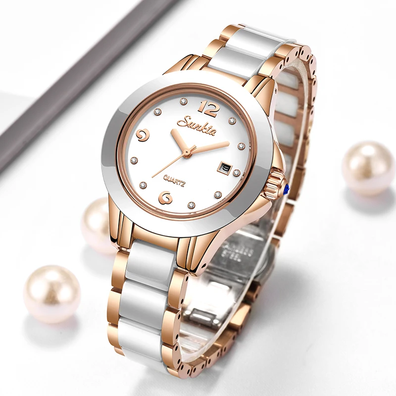 Luxury Watch For Women - Zegarek damski Sunkta Fashion Casual Quartz
