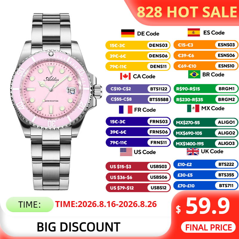 Luxury Watch For Women - ADDIES 36mm 50m Wodoodporne Zegarki Damskie