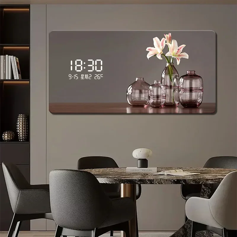 Luxury Watch Wall Clock - Duży rozmiar abstrakcyjna grafika geometryczna cyfrowy