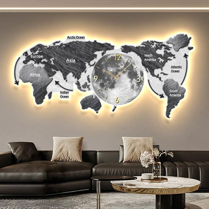 Mapa Świata Świecący Zegar Ści – Luxury Watch Wall Clock recenzja i cena