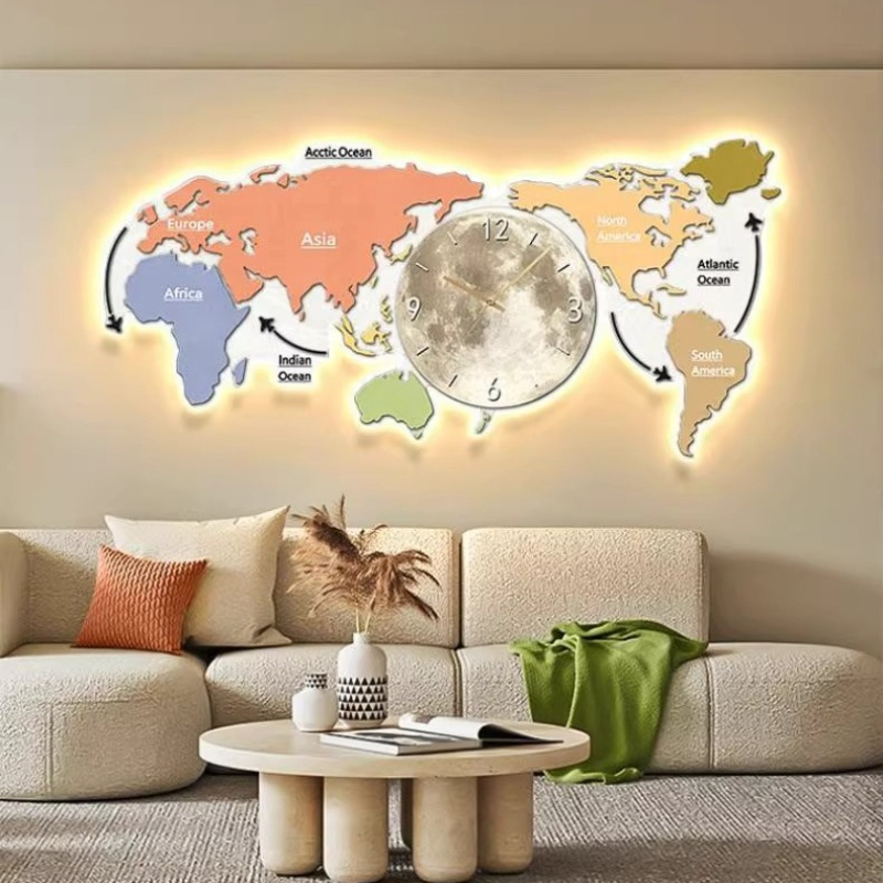 Mapa Świata Świecący Zegar Ści – Luxury Watch Wall Clock recenzja i cena